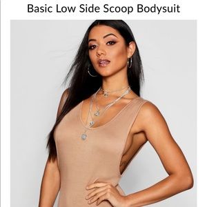 Tan bodysuit Low-cut sides